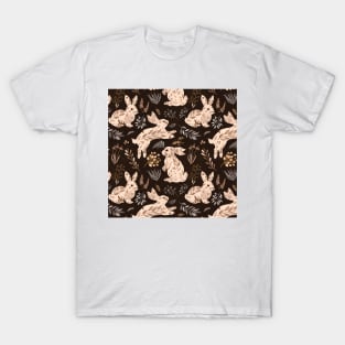 Rabbit garden earthy brown T-Shirt